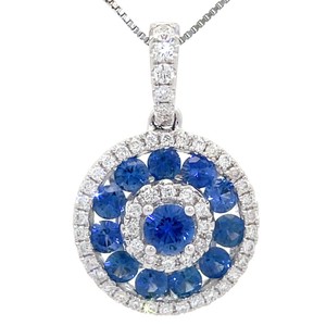 NEW 1.20 Carat Very Fine Quality Natural Sapphire & Diamond Pendant in 18k White Gold $4,600 Retail VIDEO