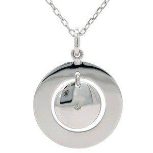 Natural Diamond Medallion Circle Concentric Halo Drop Pendant Necklace VIDEO