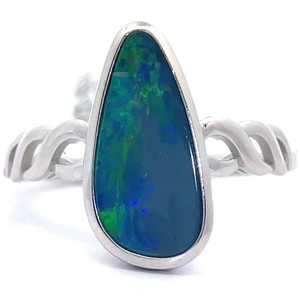 Blue Opal Inlay Free Form Chain Ring VIDEO