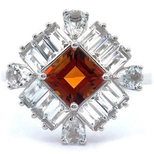 NEW Citrine & Cubic Zirconia Baguette Ballerina Cocktail Ring VIDEO