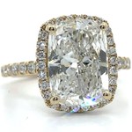 5.62 Carat Diamond Radiant Halo Ring in 14k Yellow Gold; $6,200 Retail w/ Report *VIDEO*