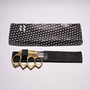 Fixed Blade Brass Knuckle Knife w Sheath and Original Box