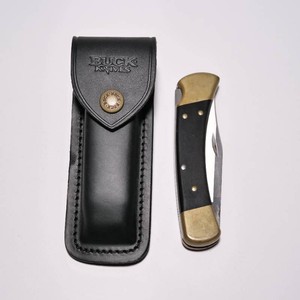 Buck USA 110 Folding Hunter Lock Back Brass Bolsters Folding Knife with Sheath