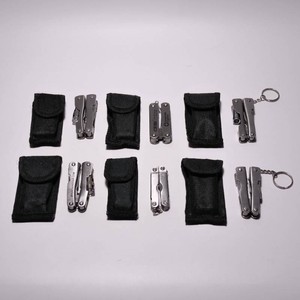Assorted Small Stainless Multi Tool Knife Lot 6 Multi Tools and Sheaths