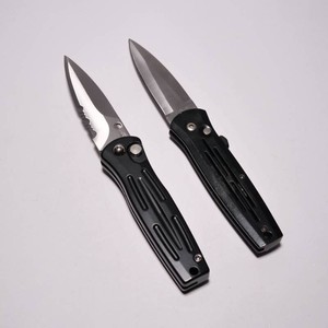 Black Auto Metal Handle Folding Knife Lot 2 Knives 1 in Box