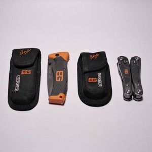 Gerber Bear Grylls BG Survival Knife Lot Folding Knife and Multi Tool w Sheaths