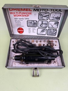 Vintage Electric Dremmel Tool With Case and Multiple Attachments