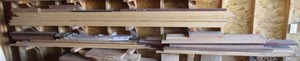 (2) Shelves of Wood Slabs & Boards (Oak, Walnut, Silver Maple & misc.)
