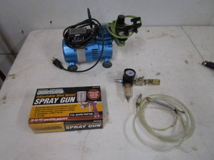 Paint Gun, Air Bush, Compressor