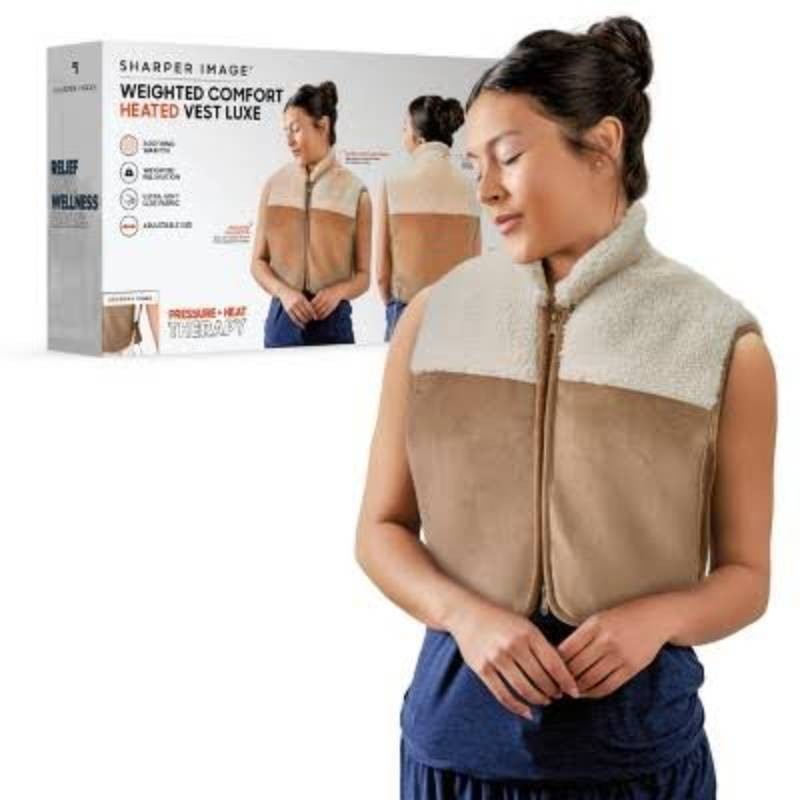 Sharper Image Pain Relief Weighted Comfort Heated Vest Luxe