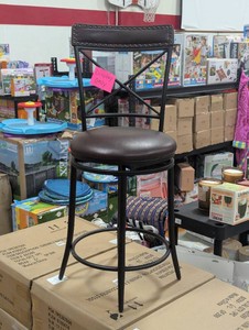 X Back Counter Swiveling Stool - Black - 24 Height