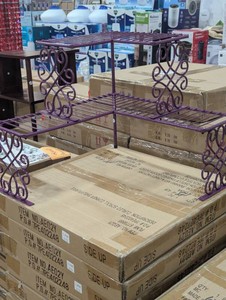 Curled Metal Art Corner Shelf - Purple - 18 x 18 x 15 Tall - 2 Tier