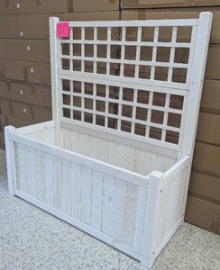 Cedar Garden Planter Trellis - Painted White - 39W x 17D x 43H