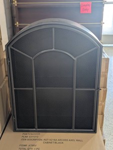 Arched Axel Wall Cabinet - Black Metal - 21W x 28H x 7D
