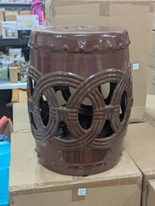 Terra Cotta Aztec Red Stool - 18 H x 12 W