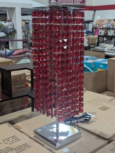 Dripping Crystal Table Lamp - RedSilver - 24 Tall