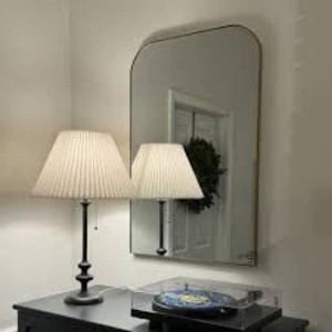 24 x 36 Infinity Mantle Wall Mirror Black - Threshold Rust-Resistant, Rounded Top, Wall Mount (6509)