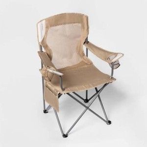 EMBARK OUTDOOR PORTABLE MESH CHAIR, 37.6H X 28.7W - TAN