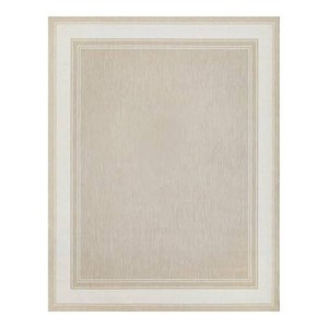 Cooper Beige 8 ft. x 10 ft. Border IndoorOutdoor Area Rug (WearDamage to Edge see Photos)