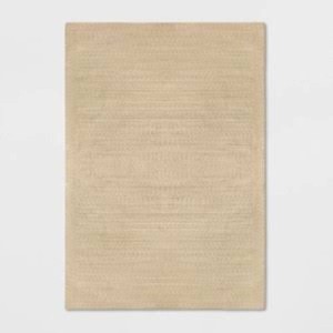 5x7 Natural Woven Rectangular Outdoor Area Rug Heathered Cream - Threshold Patio, Machine Made, Polypropylene