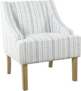 HomePop Swoop Arm Accent Chair - Ivory Stripe