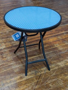Folding Patio Accent Table- BlueWhiteBlack Room Essentials