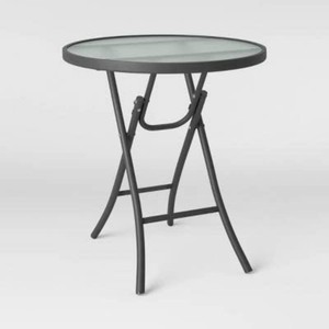 Folding Round Patio Accent Table Clear - Room Essentials