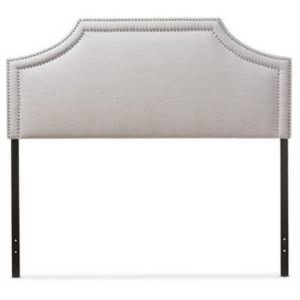 Full Avignon Modern Fabric Upholstered Headboard Grayish Beige - Baxton Studio Wood Composite Frame, Polyester Fill, Spot Clean