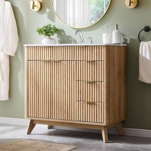 36 Fluted Bathroom Vanity Modern Bathroom Cabinet ( Cabinet only)