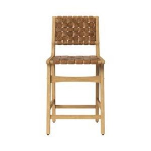 24 Ceylon Woven Counter Height Barstool with Footrest BrownNatural Wood - Threshold
