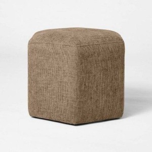 Hex Upholstered Ottoman Tan - Threshold designed with Studio McGee
