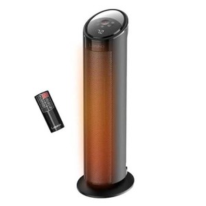 1500W 22 in. Electric Oscillating Force Air Ceramic Tower Space Heater in Black, 3-Speeds, Tip-Over Switch, Child Lock