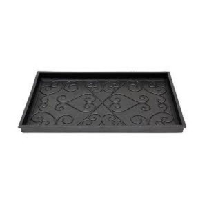 24 Rubber Boot Tray Black - ACHLA Designs Durable Mudroom Accessory, Pet Bowl Mat, Plant Drainage Tray