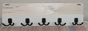 Modern Octopus 5 Rail Matte Black Hooks White - Brightroom Wall Mounted Decorative Hook Rack, Cast Aluminum