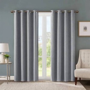SunSmart Total Blackout Lined Panel Pair with Grommets, Silver