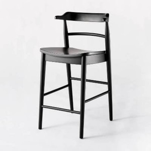 Kaysville Curved Back Wood Counter Height Barstool Black - Threshold designed with Studio McGee Chic, Sturdy Frame, Footrest