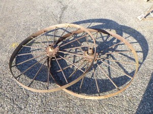 2 Vintage Wagon Wheels