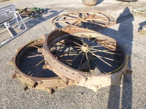 2 Vintage Tractor Wheels