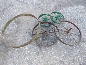 5 Vintage Metal Wheels