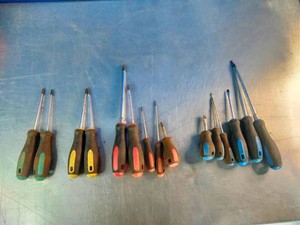 Assortment of hand screwdrivers