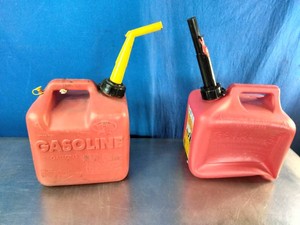 2  2 Gallon gas cans