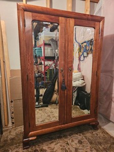 Empire Style Mirrored Double Door Wardrobe Cabinet