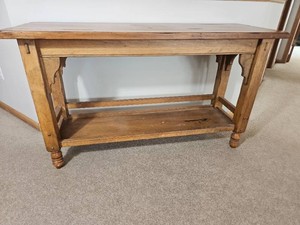 Rustic Farmhouse Console Table with Lower Shelf