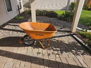 True Temper Orange Steel Wheelbarrow
