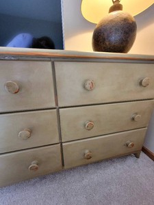 Upcycled Moss Green 6 Drawer Dresser