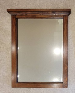 Toasted Oak Beveled Glass Wall Mirror