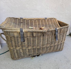 Old Dutch Wicker Basket Firewood Holder