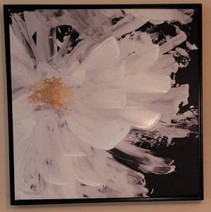 Contemporary Floral Graphic Art Piece Black Peony by Artist Asia Jensen