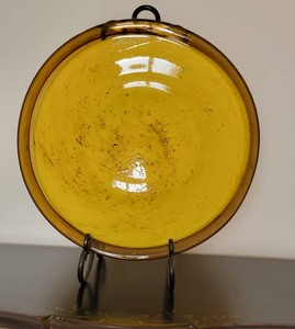 Vibrant Yellow Art Glass Platter Charger