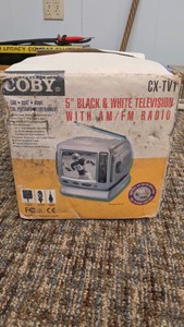 COBY CX-TV1 5-Inch Black & White Television with AMFM Radio